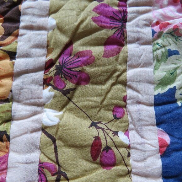 Large Quilted Patchwork Stripes Standard Pillow Case The Company Store Old Stock - Picture 14 of 16